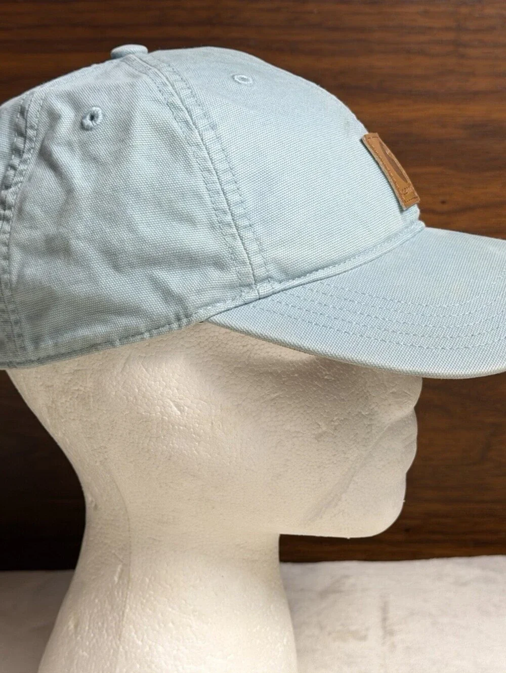 Carhartt Odessa Cap Hat Light Sky Blue Canvas Leather Logo Patch Adjustable